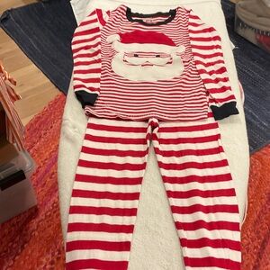 Kids Red and White Santa Stripe Pajama Set